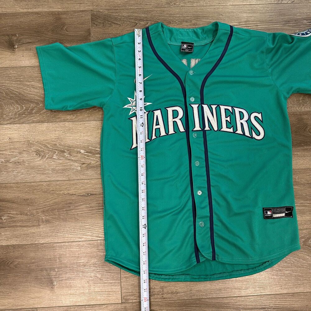 Nike Seattle Mariners Ichiro Suzuki Jersey Mens 44 Teal Excellent Stitched MLB - Picture 7 of 11